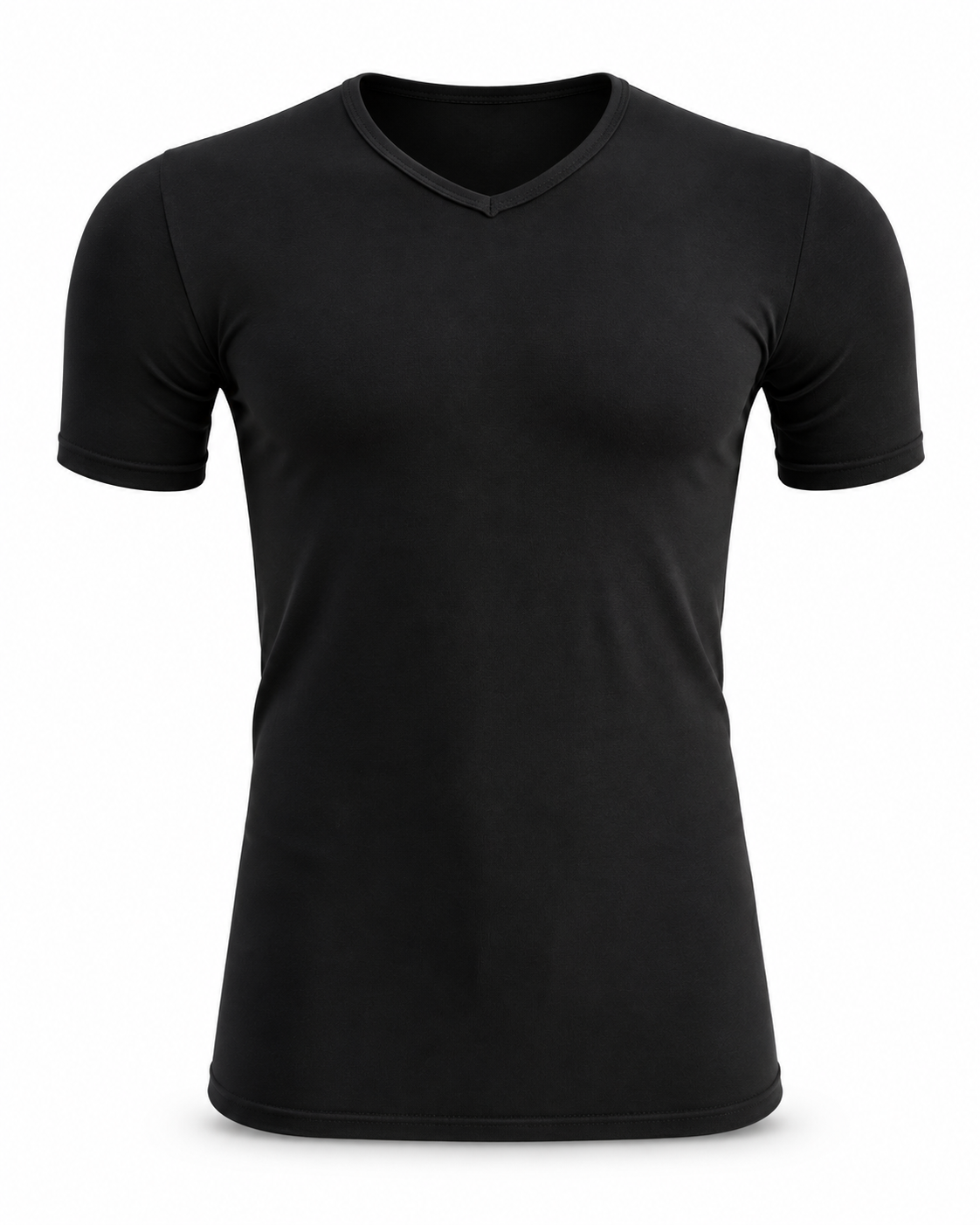 V-Neck Half Sleeve Undershirt BLACK