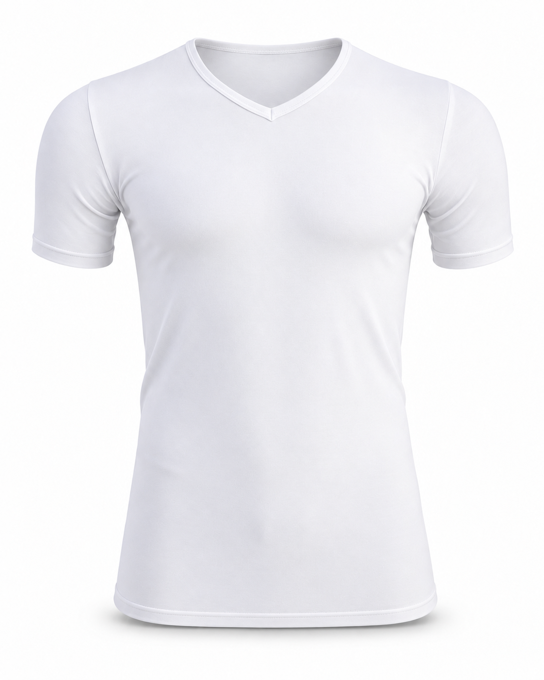 V-Neck Half Sleeve Undershirt WHITE